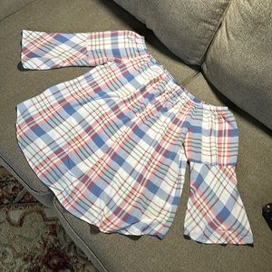 CATO Fashions EST 1948 Plaid 3/4 Sleeve Top Size L